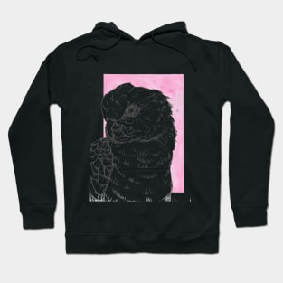 galah cockatoo lineart pink backgroud portrait watercolor Hoodie